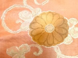 アンティーク　菊唐草模様織り出し名古屋帯